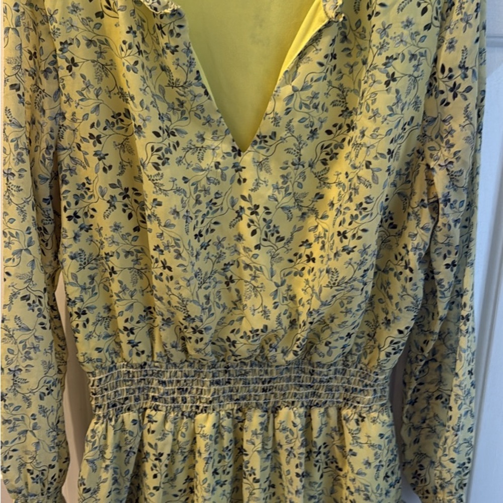NSR Dress Emma Yellow Floral Print Ruffle Dress